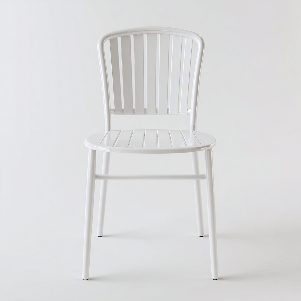 Chaise de salle à manger en aluminium 46x52x84 cm - blanc - style industriel-Comfysta