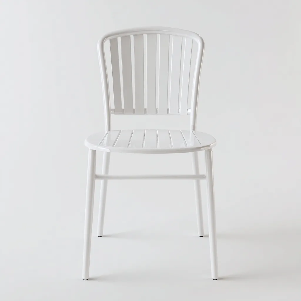 Chaise de salle à manger en aluminium 46x52x84 cm - blanc - style industriel-Comfysta