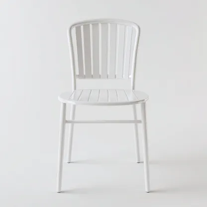 Chaise de salle à manger en aluminium 46x52x84 cm - blanc - style industriel-Comfysta