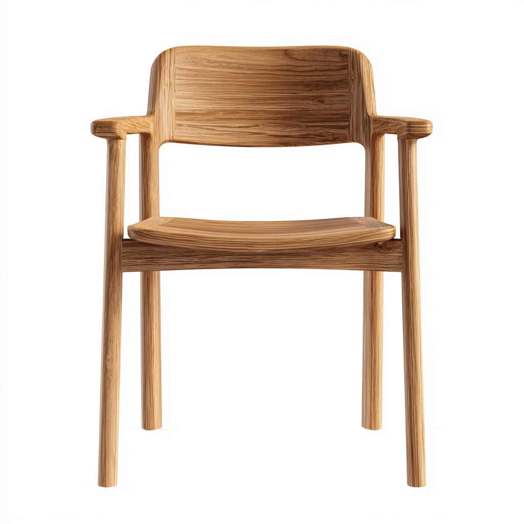 Chaise de salle à manger en bois 54x53x80 cm - chêne - style moderne avec accoudoirs-Comfysta