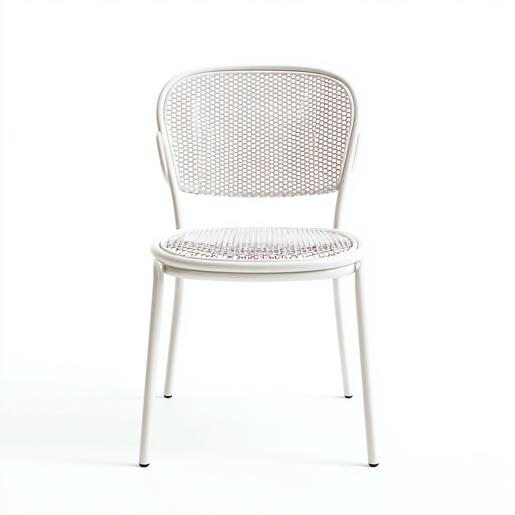 Chaise de salle à manger en métal perforé 47x53x83 cm - blanc - style moderne-Comfysta