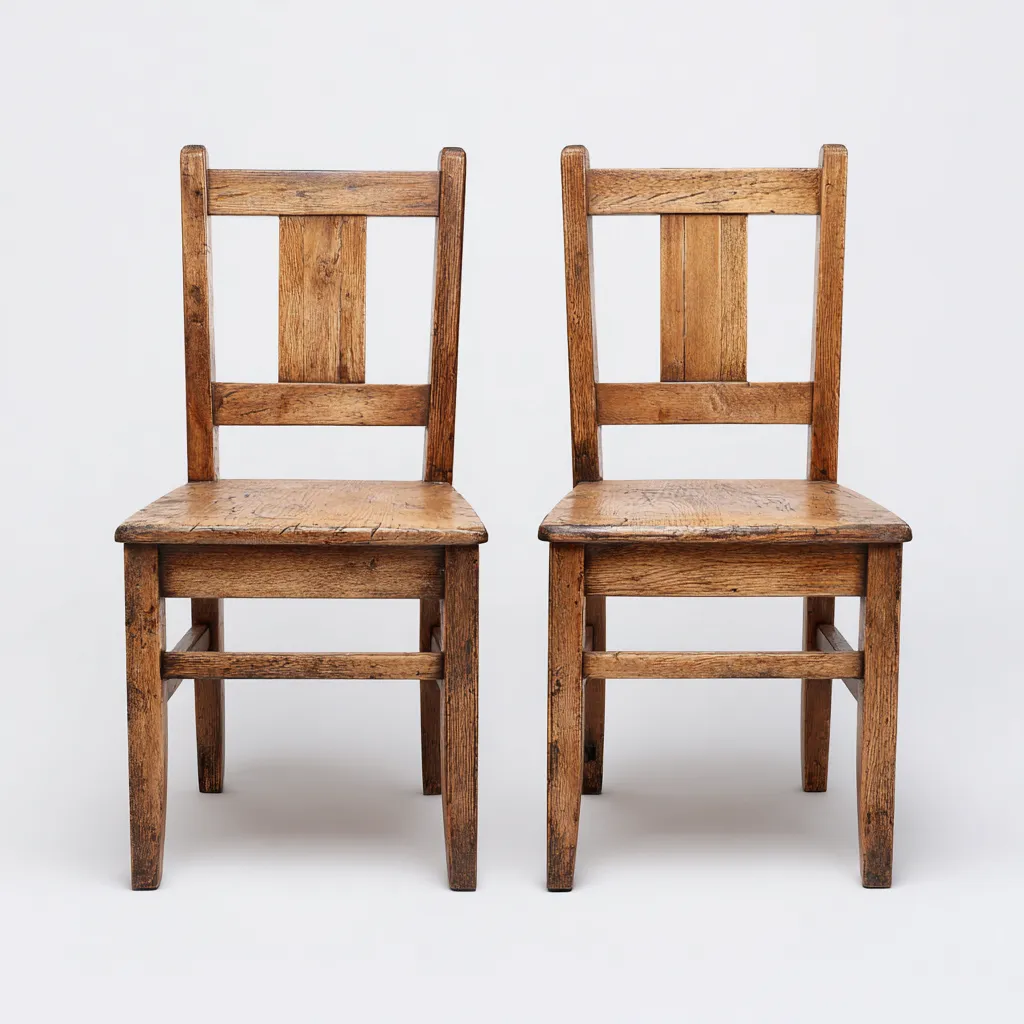 Lot de 2 chaises de salle à manger en bois massif 44x50x88 cm - chêne - style rustique-Comfysta