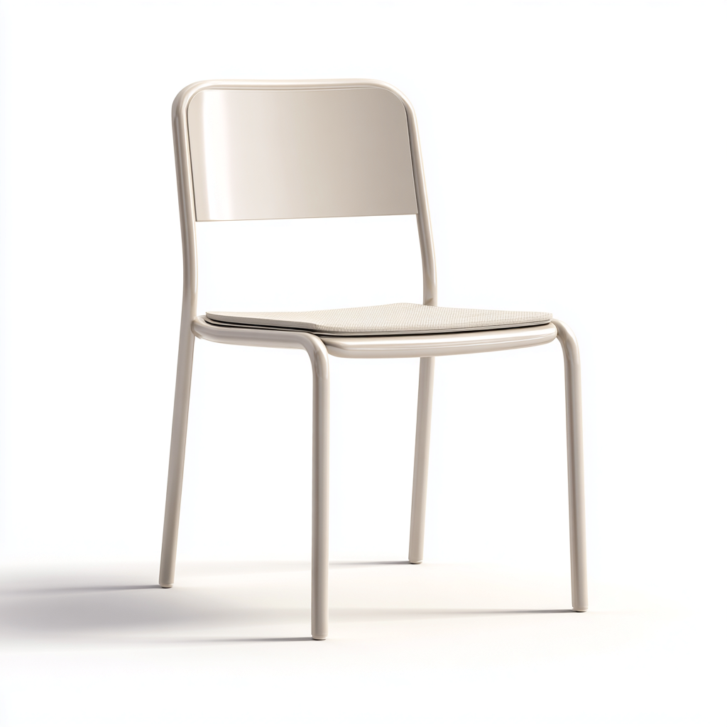 Chaise de salle à manger en métal avec assise rembourrée 46x53x82 cm - beige - style moderne-Comfysta