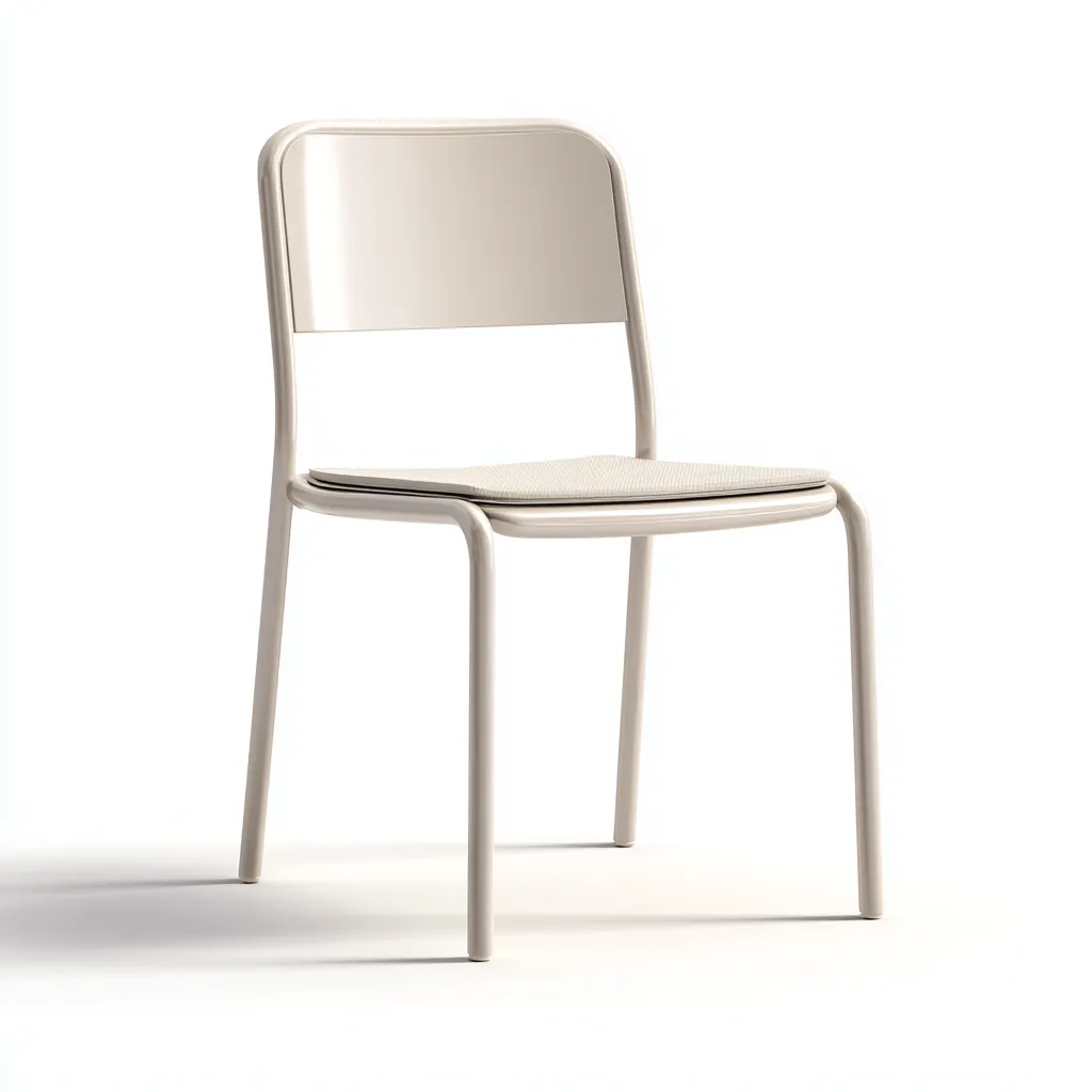 Chaise de salle à manger en métal avec assise rembourrée 46x53x82 cm - beige - style moderne-Comfysta