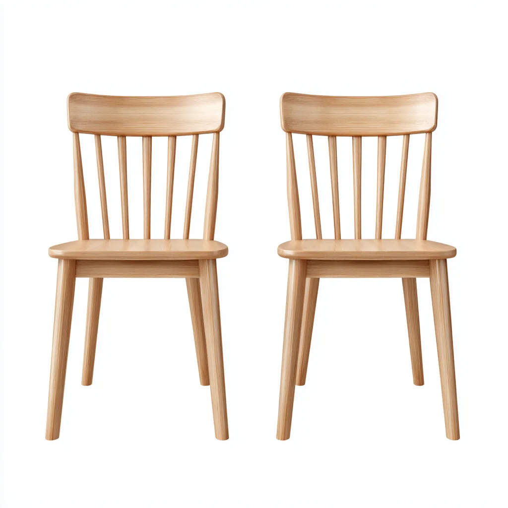 Lot de 2 chaises de salle à manger en bois 46x50x88 cm - chêne clair - style nordique naturel-Comfysta