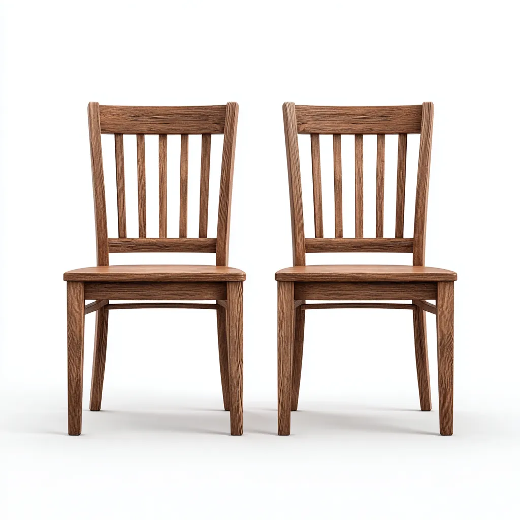 Lot de 2 chaises de salle à manger en bois massif 45x51x90 cm - chêne foncé - style classique-Comfysta