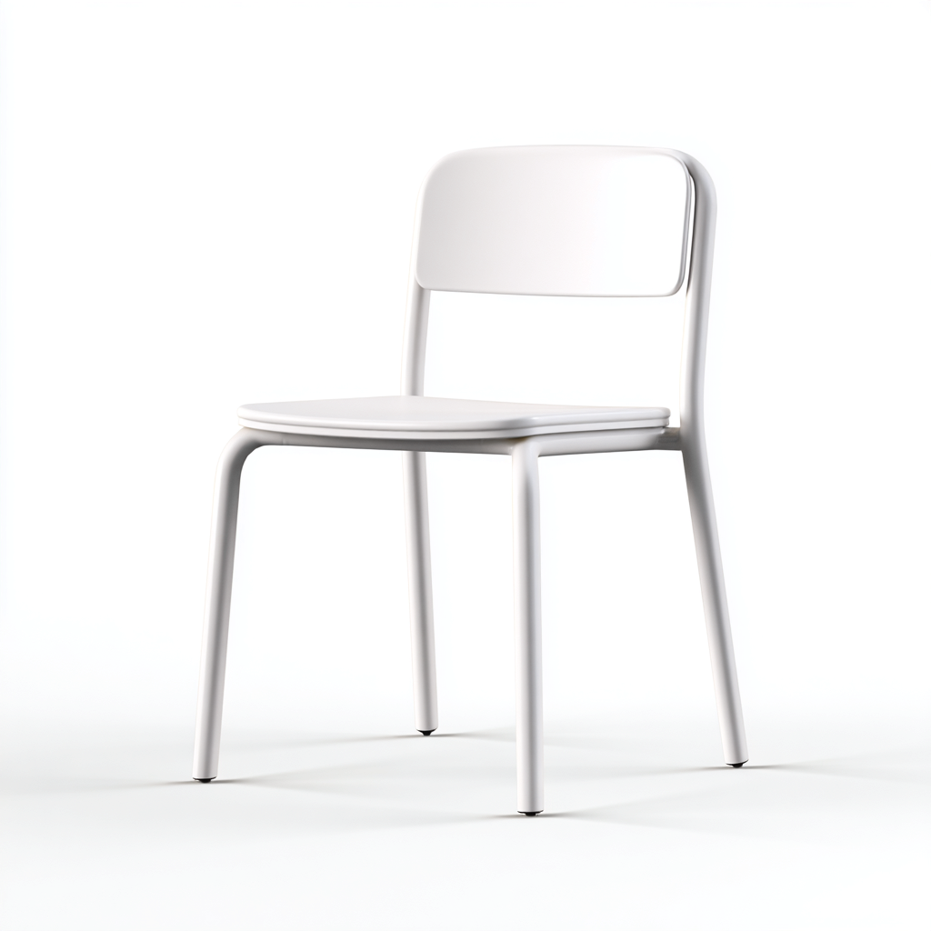 Chaise de salle à manger en métal 45x51x83 cm - blanc - style moderne épuré-Comfysta