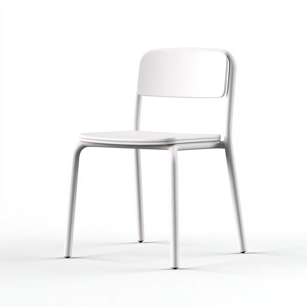 Chaise de salle à manger en métal 45x51x83 cm - blanc - style moderne épuré-Comfysta