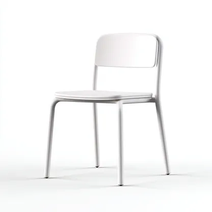 Chaise de salle à manger en métal 45x51x83 cm - blanc - style moderne épuré-Comfysta