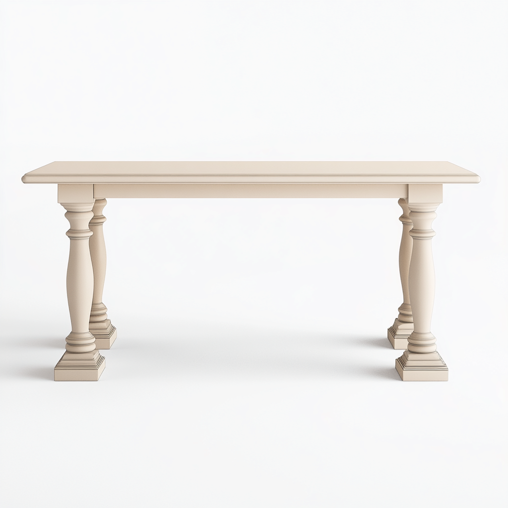 Table à manger rectangulaire en bois massif 160x90x75 cm - beige - style classique-Comfysta