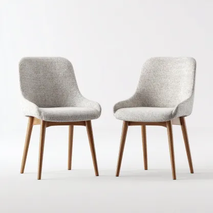 Lot de 2 chaises de salle à manger en tissu et bois 47x53x83 cm - gris clair et chêne clair - pour salle à manger-Comfysta