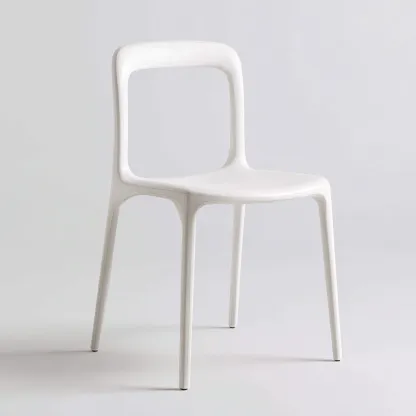 Chaise de salle à manger en polypropylène 46x50x81 cm - blanche - pour salle à manger-Comfysta