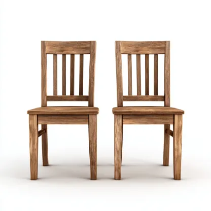 Lot de 2 chaises de salle à manger en bois massif 45x50x90 cm - chêne naturel - style rustique classique-Comfysta