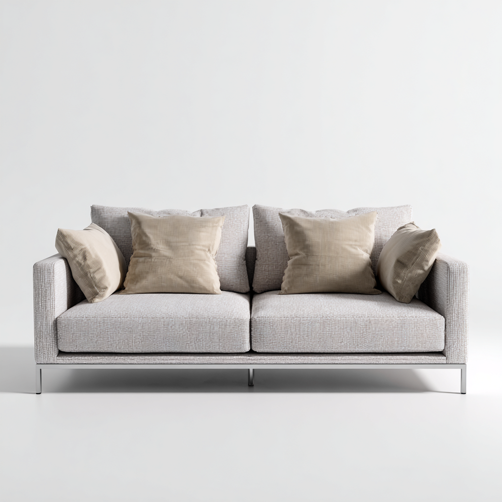 Canapé deux places en tissu 165x90x82 cm - gris clair - style moderne pour salon-Comfysta