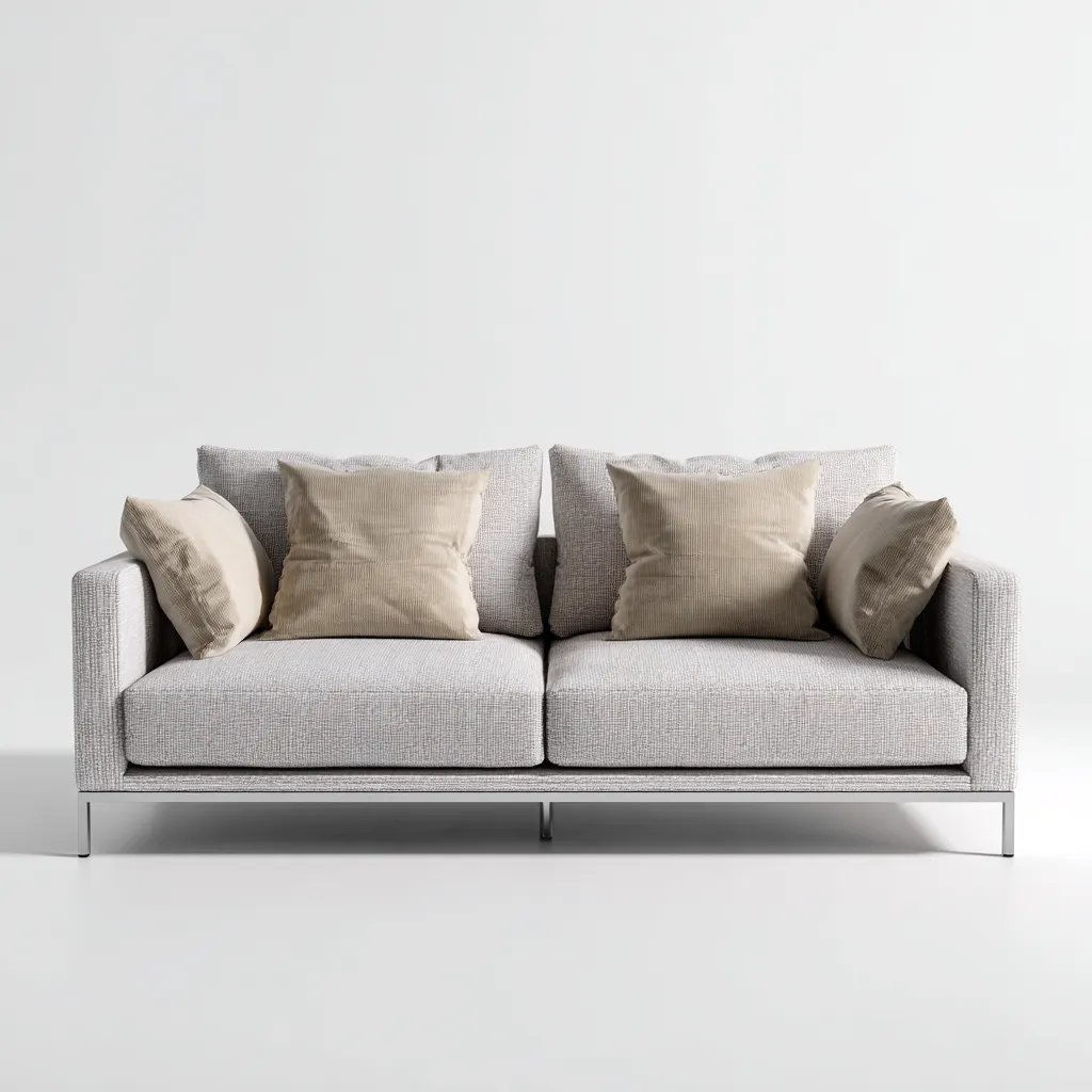 Canapé deux places en tissu 165x90x82 cm - gris clair - style moderne pour salon-Comfysta