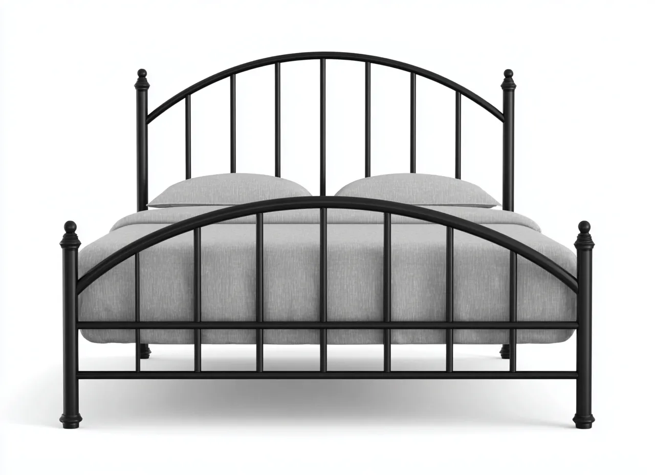 Lit double en métal 200x160x100 cm - noir - style classique-Comfysta