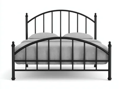 Lit double en métal 200x160x100 cm - noir - style classique-Comfysta