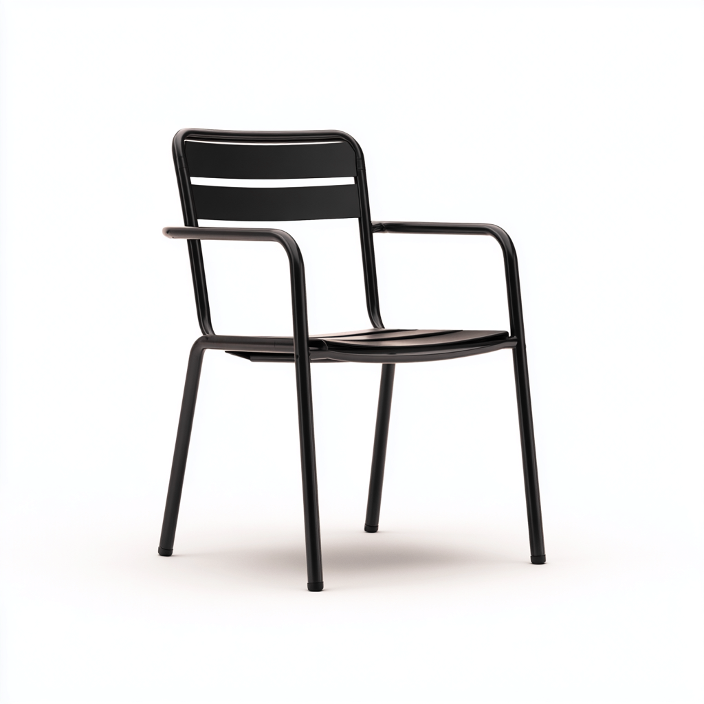 Chaise de salle à manger en métal 52x55x82 cm - noir - style industriel-Comfysta