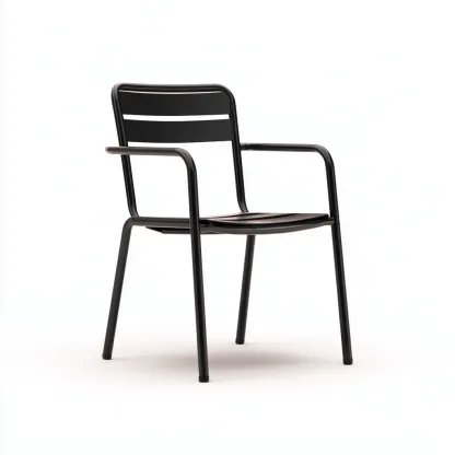 Chaise de salle à manger en métal 52x55x82 cm - noir - style industriel-Comfysta