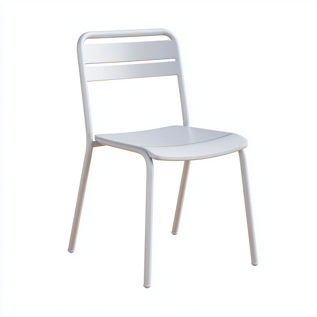 Chaise de salle à manger en métal 47x50x80 cm - blanche - style moderne épuré-Comfysta