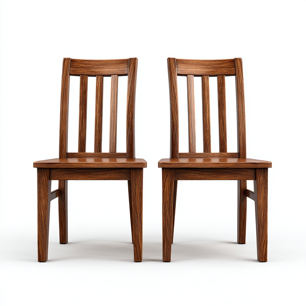 Lot de 2 chaises de salle à manger en bois massif 45x50x90 cm - chêne foncé - style classique intemporel-Comfysta