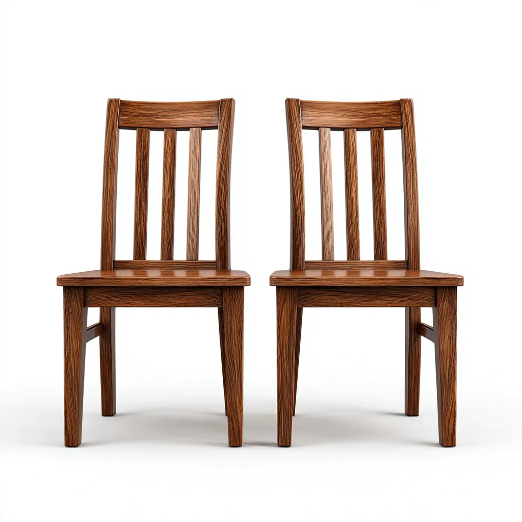 Lot de 2 chaises de salle à manger en bois massif 45x50x90 cm - chêne foncé - style classique intemporel-Comfysta