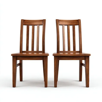 Lot de 2 chaises de salle à manger en bois massif 45x50x90 cm - chêne foncé - style classique intemporel-Comfysta