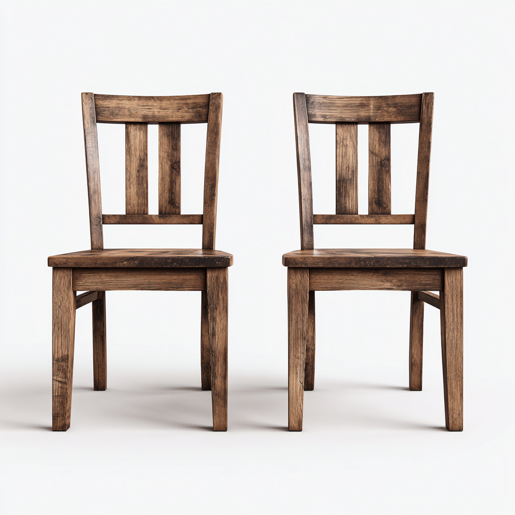 Lot de 2 chaises de salle à manger en bois massif 46x49x89 cm - chêne foncé - pour salle à manger-Comfysta