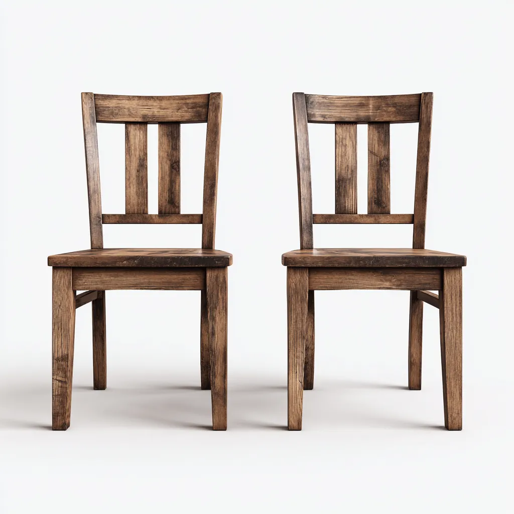 Lot de 2 chaises de salle à manger en bois massif 46x49x89 cm - chêne foncé - pour salle à manger-Comfysta