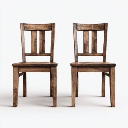 Lot de 2 chaises de salle à manger en bois massif 46x49x89 cm - chêne foncé - pour salle à manger-Comfysta