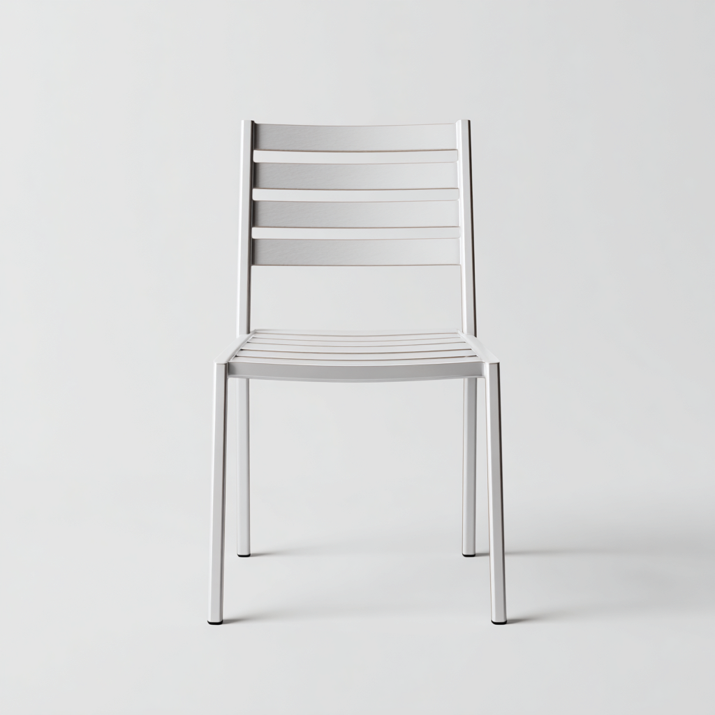 Chaise de salle à manger en aluminium 47x54x83 cm - blanc - style minimaliste-Comfysta
