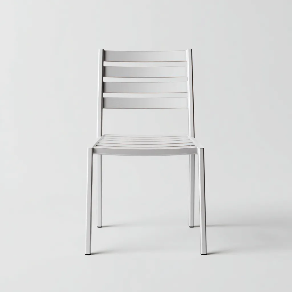 Chaise de salle à manger en aluminium 47x54x83 cm - blanc - style minimaliste-Comfysta