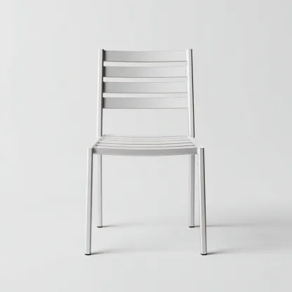 Chaise de salle à manger en aluminium 47x54x83 cm - blanc - style minimaliste-Comfysta