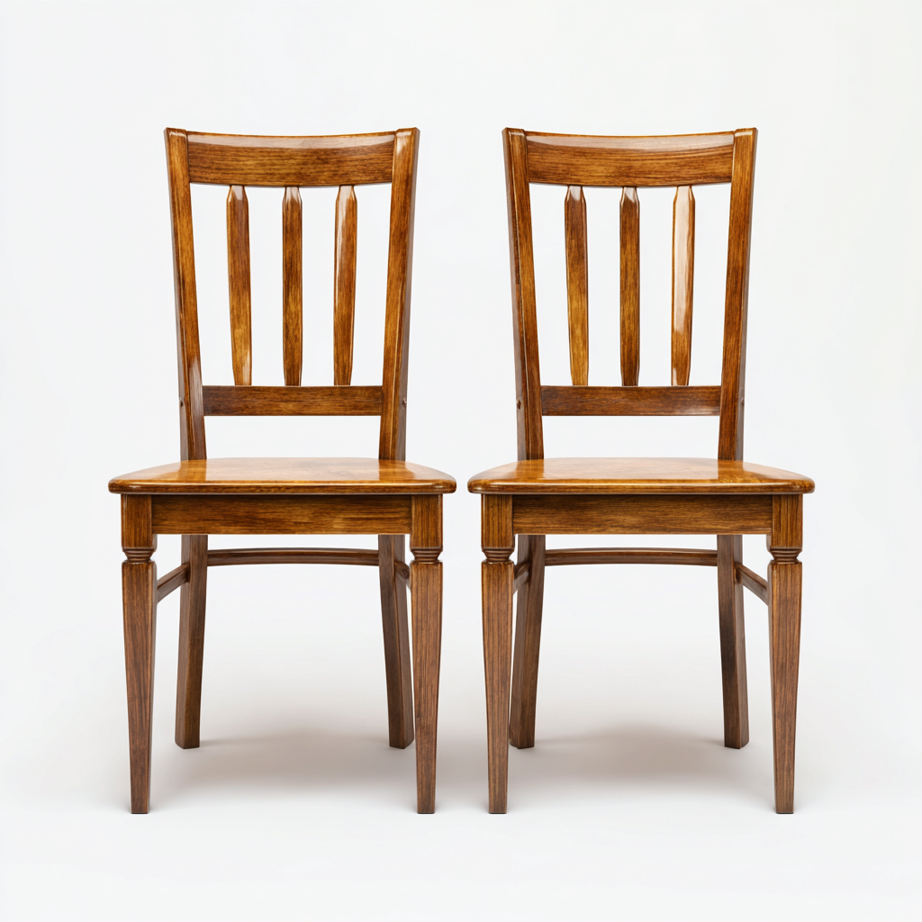 Lot de 2 chaises de salle à manger en bois massif 45x50x92 cm - chêne miel - style classique élégant-Comfysta