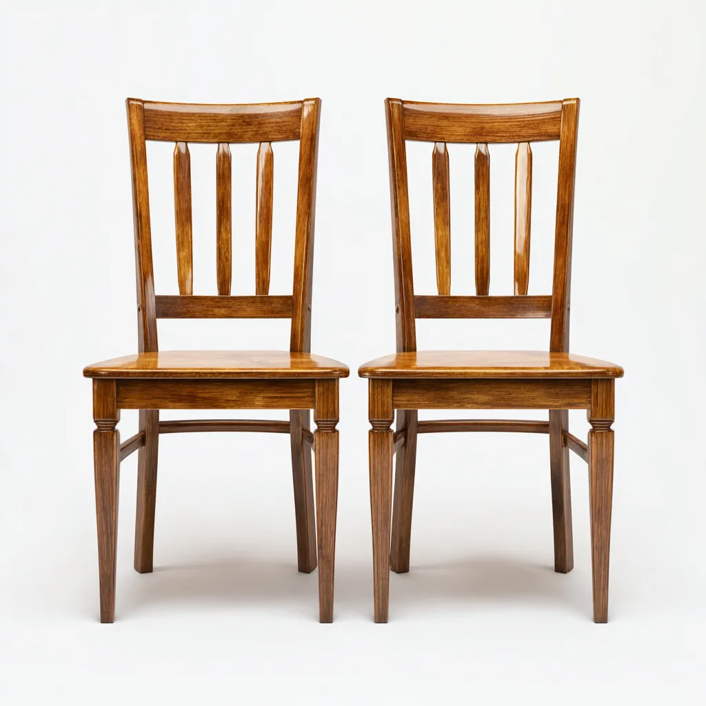Lot de 2 chaises de salle à manger en bois massif 45x50x92 cm - chêne miel - style classique élégant-Comfysta
