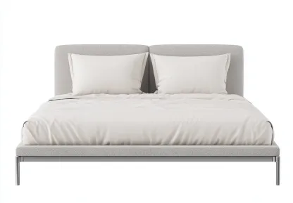 Lit double tapissé 200x170x95 cm - gris clair - style moderne minimaliste-Comfysta