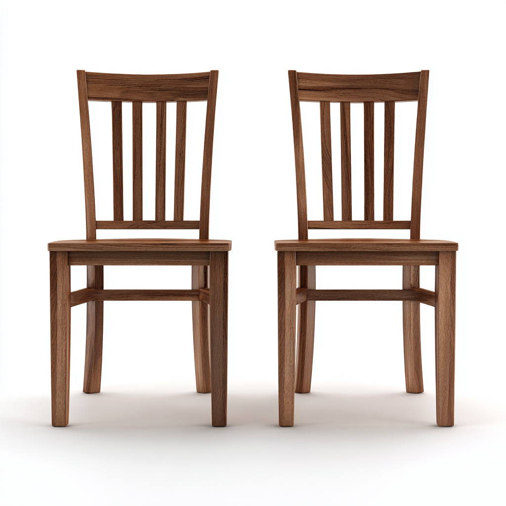 Lot de 2 chaises de salle à manger en bois massif 45x51x90 cm - chêne - style classique-Comfysta