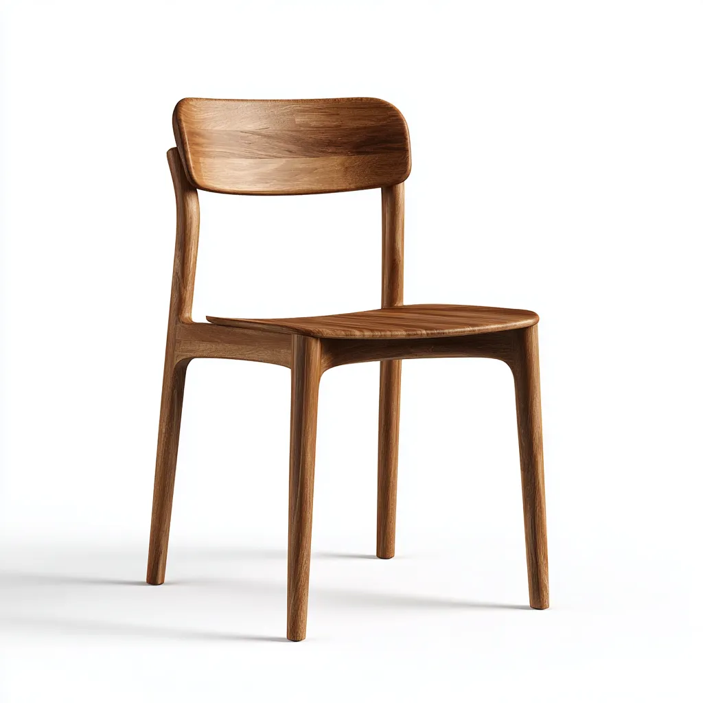 Chaise de salle à manger en bois massif 47x52x82 cm - noyer - style moderne-Comfysta