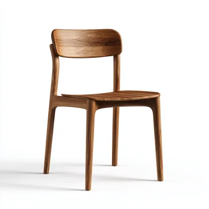 Chaise de salle à manger en bois massif 47x52x82 cm - noyer - style moderne-Comfysta