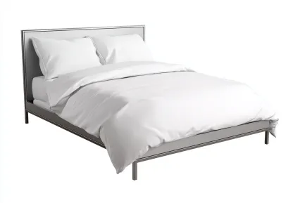 Lit double en métal 200x160x90 cm - gris - style moderne-Comfysta