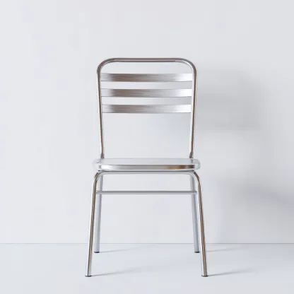 Chaise de salle à manger en métal 45x51x85 cm - argent - style industriel moderne-Comfysta