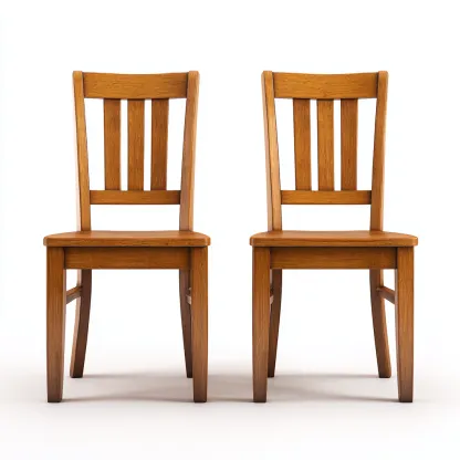 Lot de 2 chaises de salle à manger en bois 45x50x88 cm - chêne moyen - style classique intemporel-Comfysta