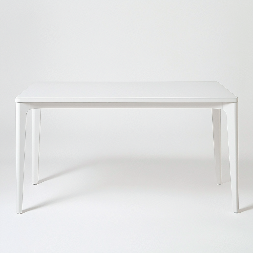 Table à manger rectangulaire en métal 160x90x75 cm - blanc - style moderne-Comfysta