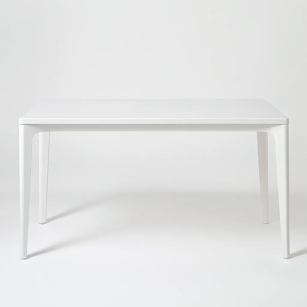 Table à manger rectangulaire en métal 160x90x75 cm - blanc - style moderne-Comfysta