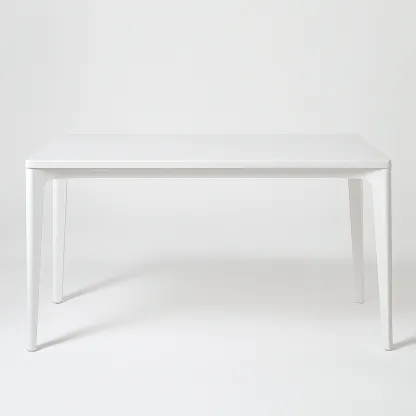 Table à manger rectangulaire en métal 160x90x75 cm - blanc - style moderne-Comfysta