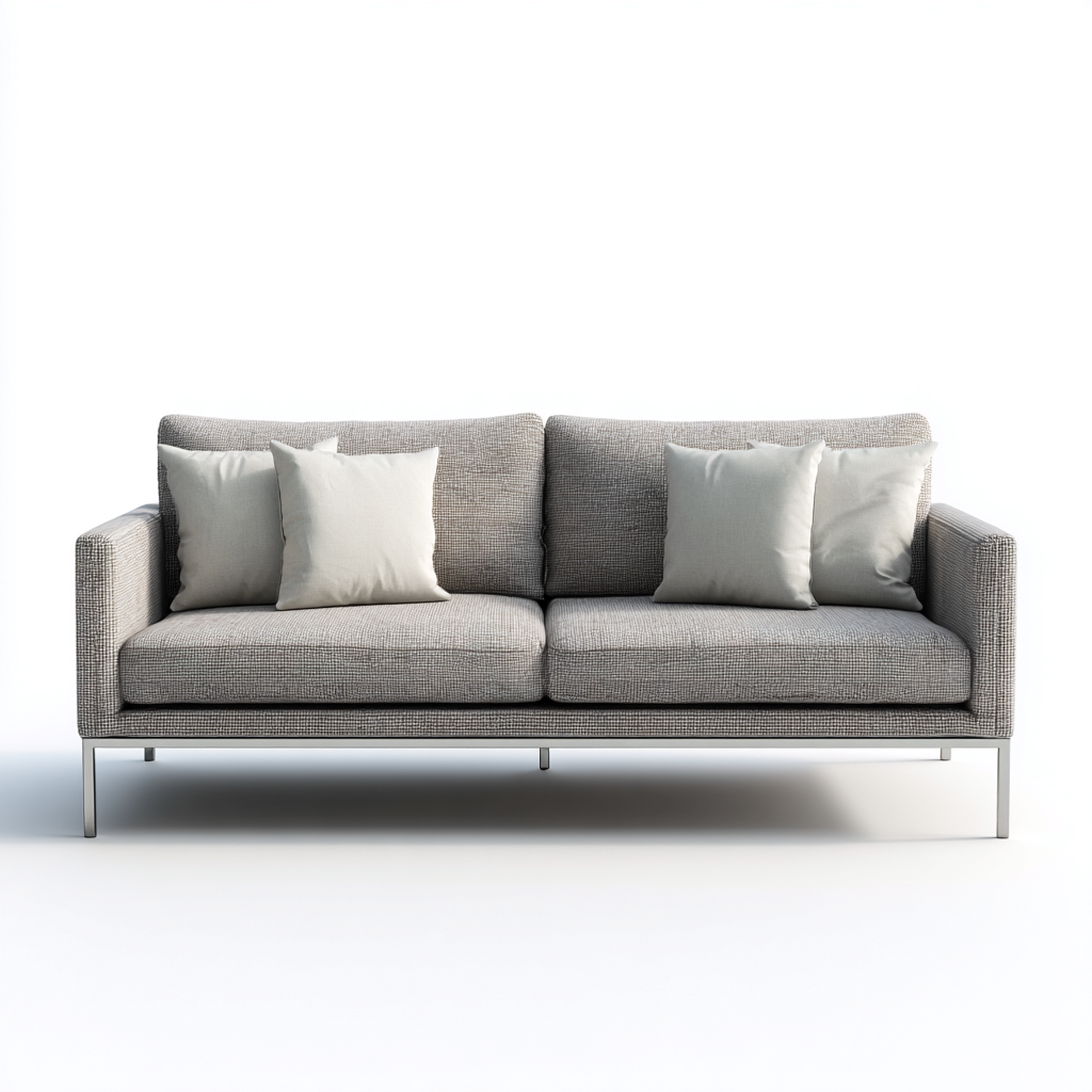 Canapé deux places en tissu et aluminium 170x85x75 cm - gris/gris clair - style moderne pour salon-Comfysta