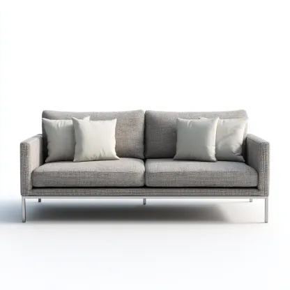 Canapé deux places en tissu et aluminium 170x85x75 cm - gris/gris clair - style moderne pour salon-Comfysta