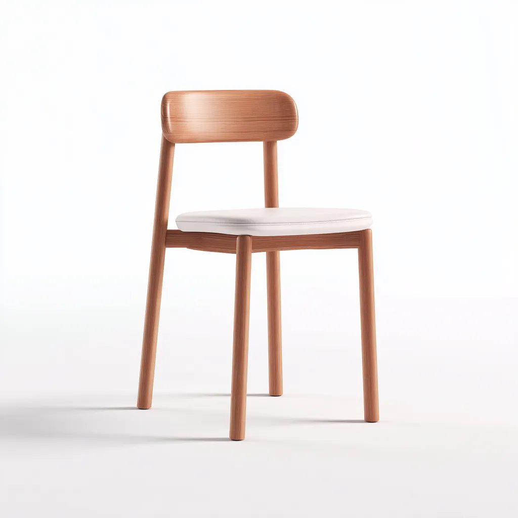 Chaise de salle à manger en bois avec assise rembourrée 46x52x81 cm - blanc et bois clair - style contemporain-Comfysta