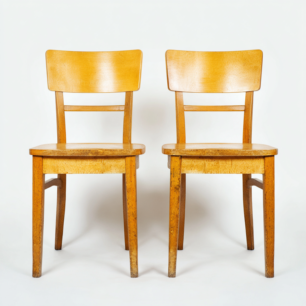 Lot de 2 chaises de salle à manger en bois 45x50x88 cm - chêne - style rétro classique-Comfysta