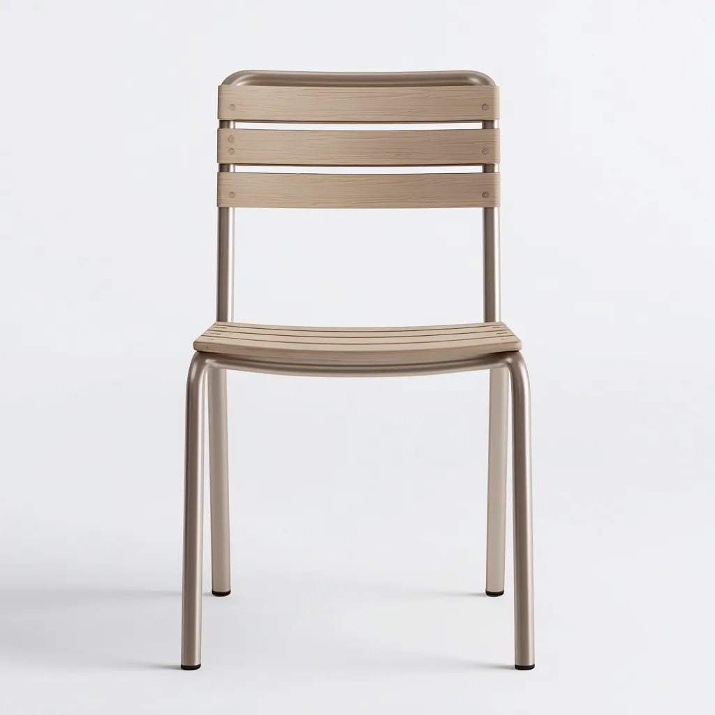 Chaise de salle à manger en métal et bois 46x51x83 cm - chêne clair/beige - style contemporain-Comfysta